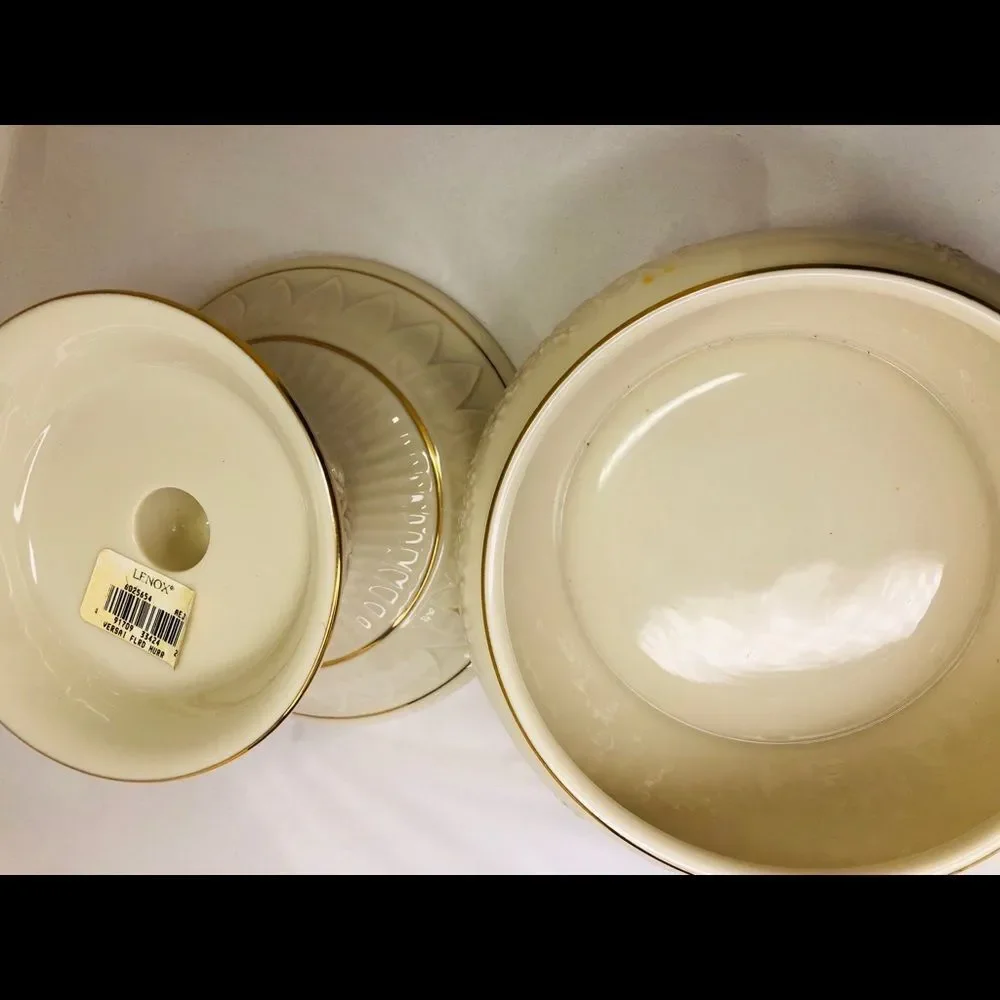 Lenox China Serveware Set: Bowl & 2 Display Bases